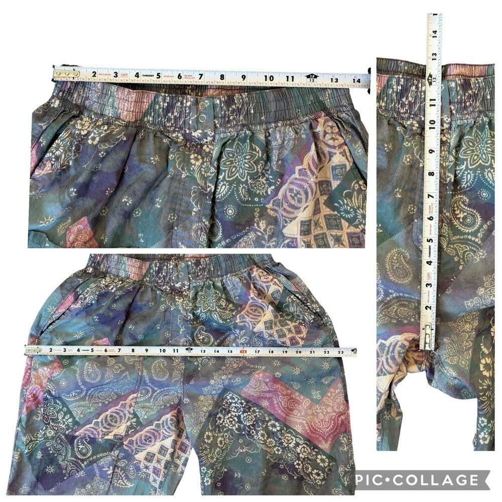 Free People Intimately Bedside Babe Bermuda Shorts Printed Cotton Paisley XS - Picture 12 of 15